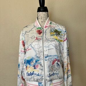 Gap Map Print Bomber Jacket